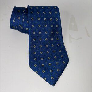 BORRELLI Napoli 100% Silk Tie Made in Italy Blue Geometric